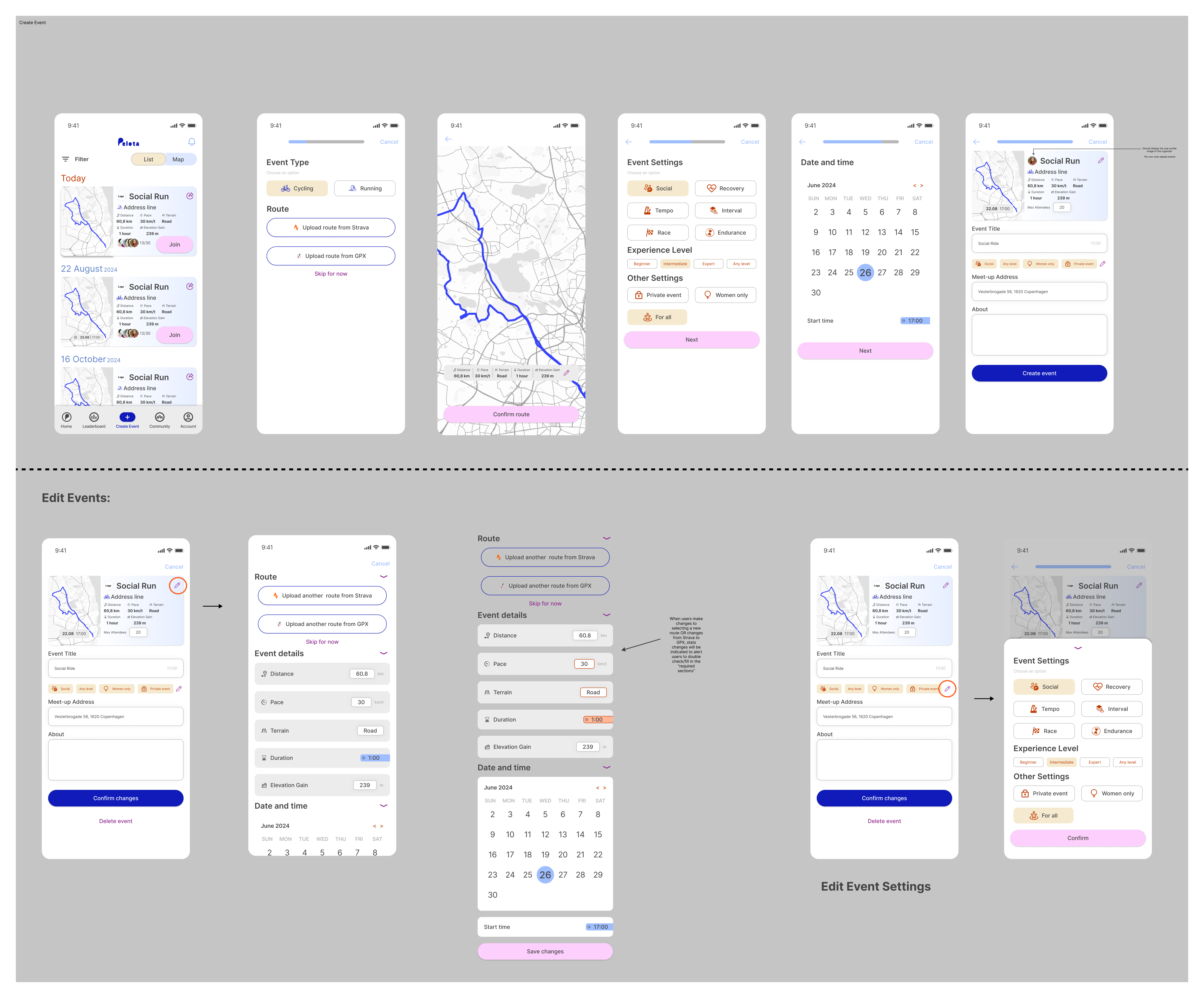 Create Event Feature Functionalities